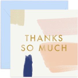 Old English Co. Thanks So Much Card - Gold Foil Stylish Thank You Card For Her and Him | Just Because Card for Men and Women | Blank Inside & Envelope Included