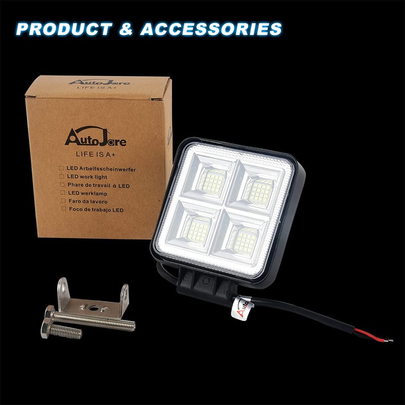 AUTOJARE 4 Inch LED Work Light 12 V Additional Headlight