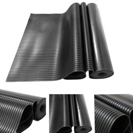 tonchean Heavy Duty Rubber Flooring Roll 9.8x3.3ft | Waterproof Garage & Gym Floor Mats, Anti-Slip, Easy to Clean & Install for Indoor/Outdoor, Workshop, RV, Car Protection