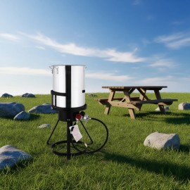 Outdoor Cookware Aluminum Fryer 13x32in Gas Stove Rack Tripod Stand Silver Without Pot Covercolor: as picture