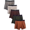 Bolter Men’s 5-Pack Cotton Stretch Boxers Shorts (4X-Large, Earth)