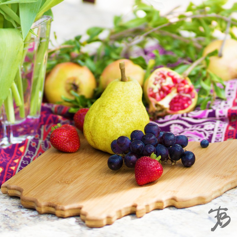 Totally Bamboo Ohio State Shaped Bamboo Serving and Cutting Board