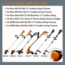 WA0007/ 50022833 WA0007.M1 Trimmer Line Spool 6-Pack 0.065-in x 16-ft Pre-cut Trimmer Line Replacement Line Trimmer for Worx WG183 WG183.9 WG173 WG119 WG186 WG186.9 WG100 40V Cordless String Trimmer