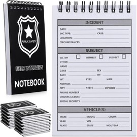 Teling 24 Pcs Public Safety Police Field Interview Notebook Report Notepad for Law Enforcement Officer Gifts Ticket Book Notebook Cop Interview Equipment Accessories, 70 Sheets/ 140 Pages