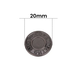 Trimming Shop Jeans Button Hammer on 20mm Brass Tack Fasteners with Aluminium Back Pin for Clothing Repair, Jeans, Denims, Skirts, Jackets (Gunmetal, 10pcs)