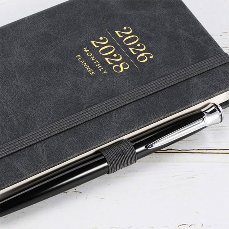 2026-2028 Monthly Pocket Calendar - 3 Year Planner with Faux