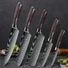 5Pcs Kitchen Knives Set Japanese Damascus Pattern Stainless Steel Meat