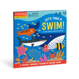 Mudpuppy Let’s Take A Swim – Magnetic Racing Game with Travel Friendly Tri-Fold Board for Children Ages 4-10, 2-6 Players