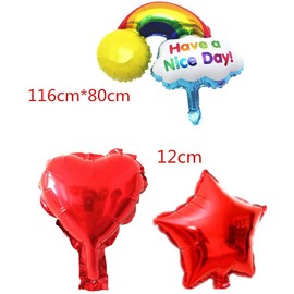 Ximkee Mini 5 Inch Assorted Color Star Heart and 10 Inch Dolphin Rainblow Foil Balloons(12 PK) for Christmas Party Wedding Birthday Decoration
