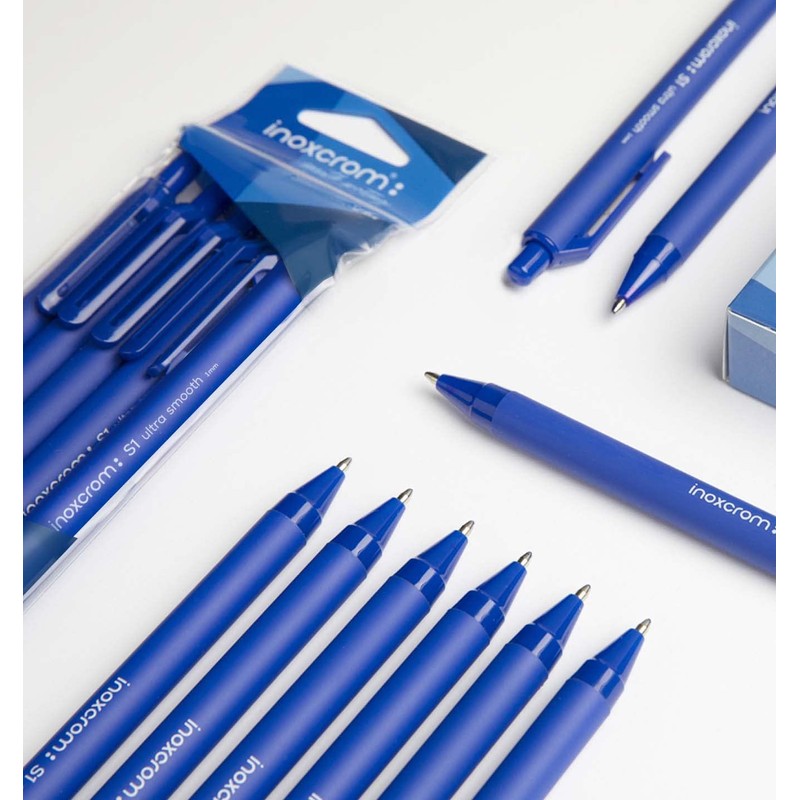 inoxcrom: S1 Retractable Ballpoint Pen Soft Writing Comfortable Grip Medium
