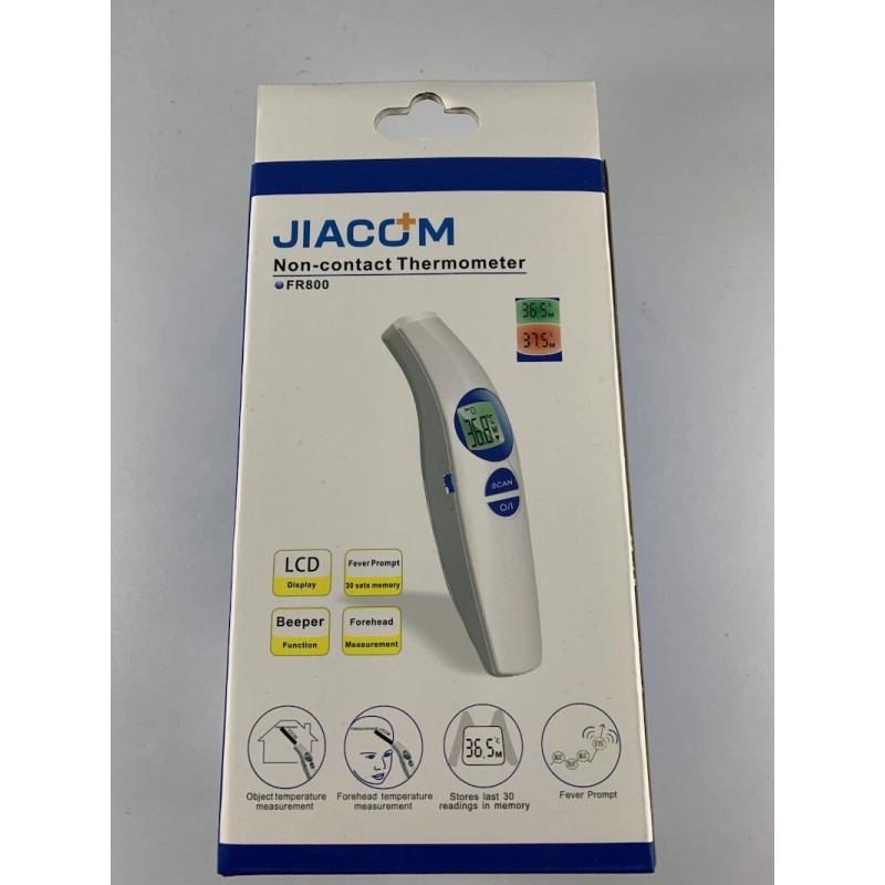 JIACOM NON-CONTACT THERMOMETER FEVER PROMPT BODY TEMPERATURE MULTIPLE USE-WHITE