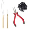Hair Extension Tool Kit, Bead Device Tool, Silicone Lined Links
