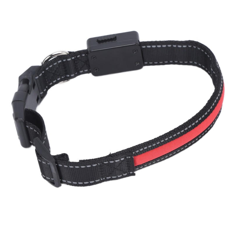 LED Dog Collar USB Rechargeable Solar Luminous Collar Adjustable Lighted