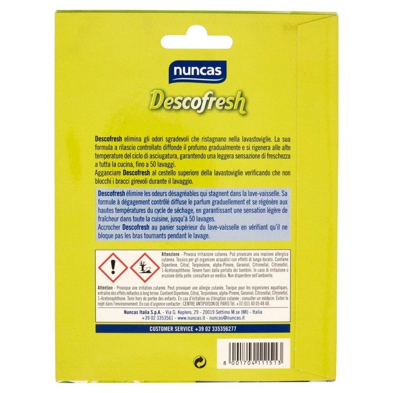 Nuncas Descofresh - Deodorante Lavastoviglie - 1 Pezzo