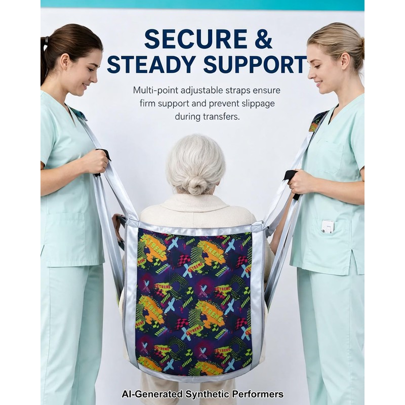 Patient Lift Transfer Belt with Sliding Pad, Stair Lift Aid