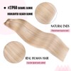 SURNEL Real Hair Weft Extensions, Caramel Blonde Mixed Platinum Blonde,