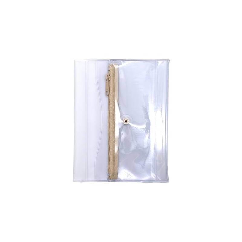 isshoni. Notebook Cover with Case, PVC A6 [R Clear Beige]