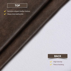 Faux Leather Vinyl Upholstery Fabric by The Yard, 1.3mm Thick Soft Anti-Scratch Durable Marine Vinyl Fabric Synthetic Leather for Sofa Bags Chairs Car Seats DIY Crafts, 3 Yards Cut 55" x 108" (Cocoa)