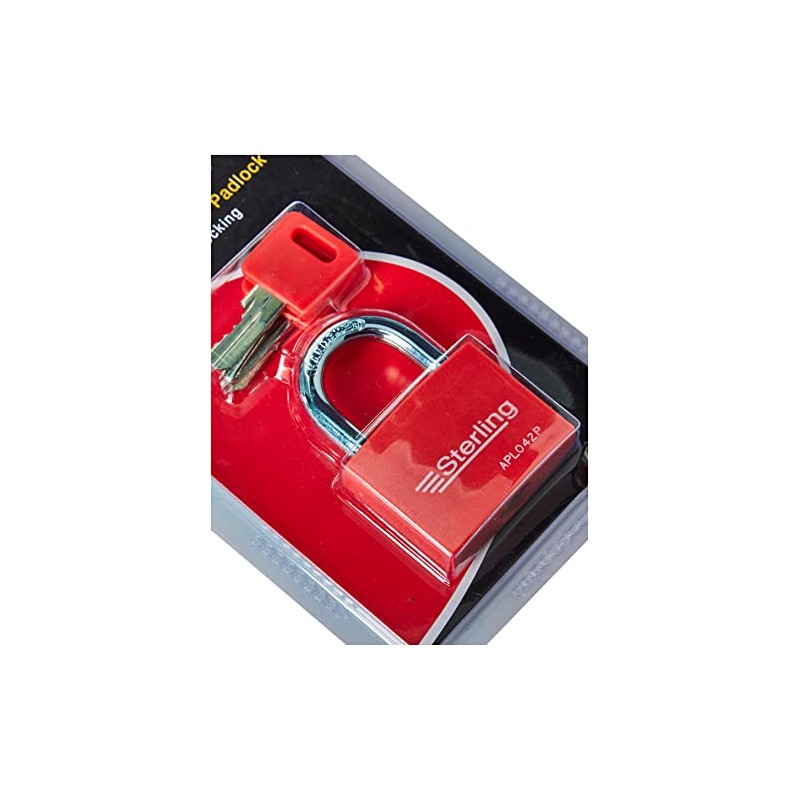 Sterling APL042P 40mm Aluminium Double Locking Padlock, Red Or Blue