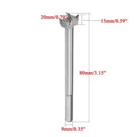 TA-VIGOR Forstner Drill Bit 20mm, Tungsten Carbide Wood Hole Saw Auger Opener for Woodworking Hinge Hole Drilling Boring Bit Cutter (Gray)