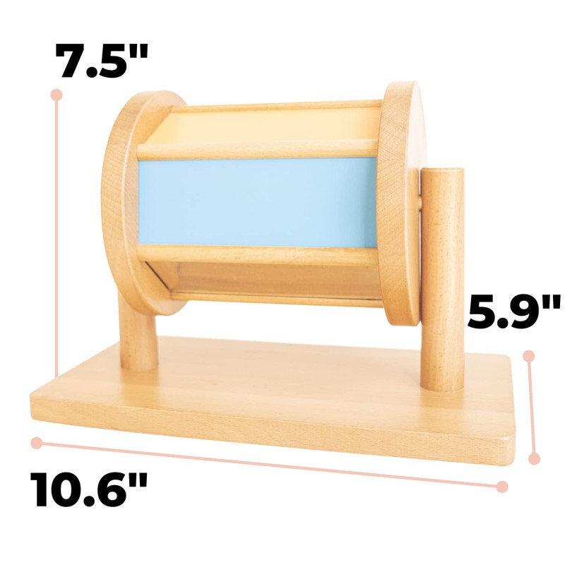 Spinning Drum Montessori Infant Toy - Rainbow Spin Wheel -