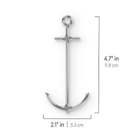 Genuine Fred ANCHORED Cocktail Picks Set of 6 Reusable steel picks for garnishes Muslin bag for easy storage Nautical design