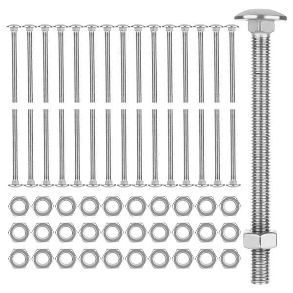 ZOFUN 30 Sets M8 X 100mm Cup Square Carriage Bolts