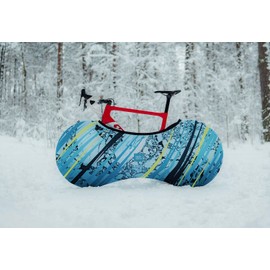 Velo Sock Bicycle Indoor Cover for Storage and Transportation, Stretchy Dirt Proof Fabric, Bike Travel Protection Cover - Icy Lemon