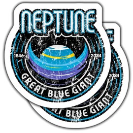 2-Pack 5-Inch Neptune Planet Stickers - Great Blue Giant Decals - Space Theme Stickers for Laptops - Cool Astronomical Vinyl Stickers - Science Enthusiast - CCSTICKER13075