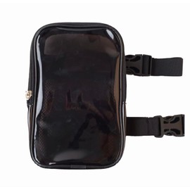 Thigh Bag| Leg Harness |Waist Pouch| Clear Colorful Carnival Bag for Hiking Travel| Fanny Pack with adjustable straps and buckles|4 in1 convertible design| Clear (Black)