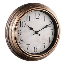 WOOPHEN 12 Inch Silent Wall Clock Battery Operated Retro Wall Clocks Antique Clock Vintage Decorative for Kitchen Bedroom Living Room Office (Bronze)