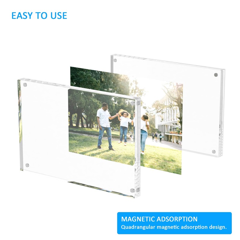Hongtuocb 4x6 Acrylic Photo Frame 2 Pack, 20mm Thick Blocks