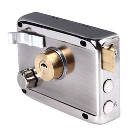 Front Door Lock With Key, Steel Copper Rim Lock for Home With Installation Accessories