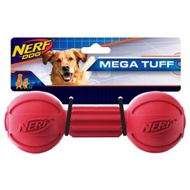 Nerf Dog Barbell Chew Toy, 7.5-Inch, Red