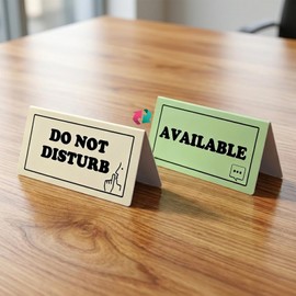 Do Not Disturb Desk Sign, Double Sided PVC Table Tent for Office