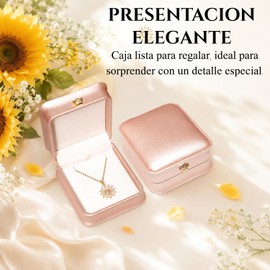 Collar De Girasol Incluye Caja Elegante Con Circonitas Brillantes AAA Joyeria Fina Acero Inoxidable Chapada en Oro de 14k Regalo Año Nuevo para Esposa Novia Mamá Amiga Hermana
