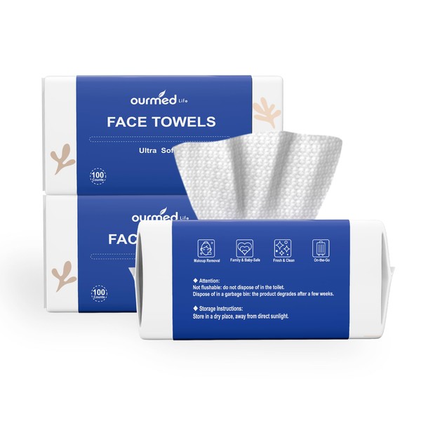 ourmed life Ourmed Life Face Towels, Disposable Biodegradable Clean Facial