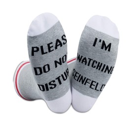 GJTIM 2PAIRS Funny Comedy Socks Gift For Seinfed Fans Please Do Not Disturb I’m Watching TV SHOW (Watching Seinfed)
