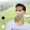 Washable Summer Golf Neck Gaiter with Ear Loops for Sun Protection Beige