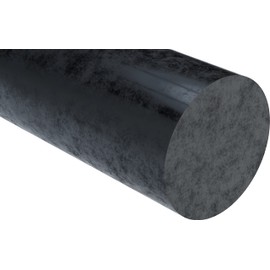 Extruded Nylon 6/6 Round Rod, Black, 12" Length x 1/4" Diameter (Pack of 8)