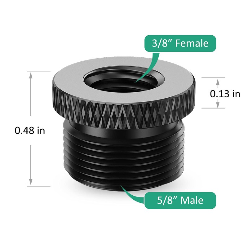 Rigych Mic Screw Adapter 5/8 Male to 3/8 Female, Metal