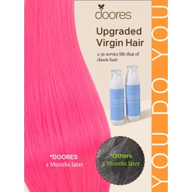 DOORES Hair Extensions Real Human Hair, Hot Pink 20 Inch 30g 10pcs, Tape in Remy Hair Extensions Straight Natural Hair for Women Skin Weft Hair Extensions