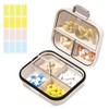 Travel Pill Organizer Box with Labels, 7 Compartments Portable Mini