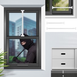 BIINYHG Sliding Glass Door Lock bar-（2 Pieces） Window Security Bars-Window Locks Security Up and Down Window-Adjustable19 to 32 in,Prevent Children from Going Out and Unauthorized Intrusion