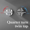 Decaura Shower Mixer Taps 1/4 Turn Twin Tap Cross Handles