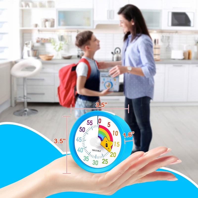 Secura 60-Minute Visual Timer, Rainbow Classroom Timers for Kids, Time