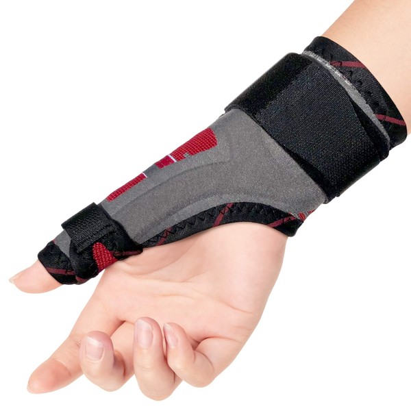 ORTONYX Light Thumb Immobilizer Brace Thumb Spica Support Splint- Arthritis, Pain, Sprains, Strains, Carpal Tunnel & Trigger Thumb Stabilizer - Wrist Strap - Left or Right Hand / ACKB433-S/M