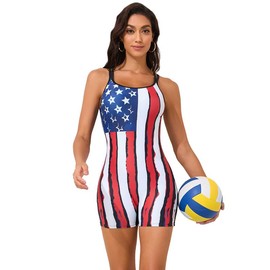 beautyin 4th of July One Piece Womens Swimsuits Star Striped Bathing Suit Memorial Day Modest Swimwear
