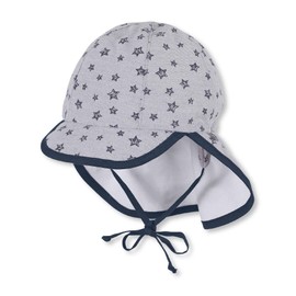 Sterntaler Peaked Hat with Ties and Neck Protection. (Casquette Avec Protã£â¨ge-nuque) - Grey (smoke grey 566) Starred Not Applicable, size: 51