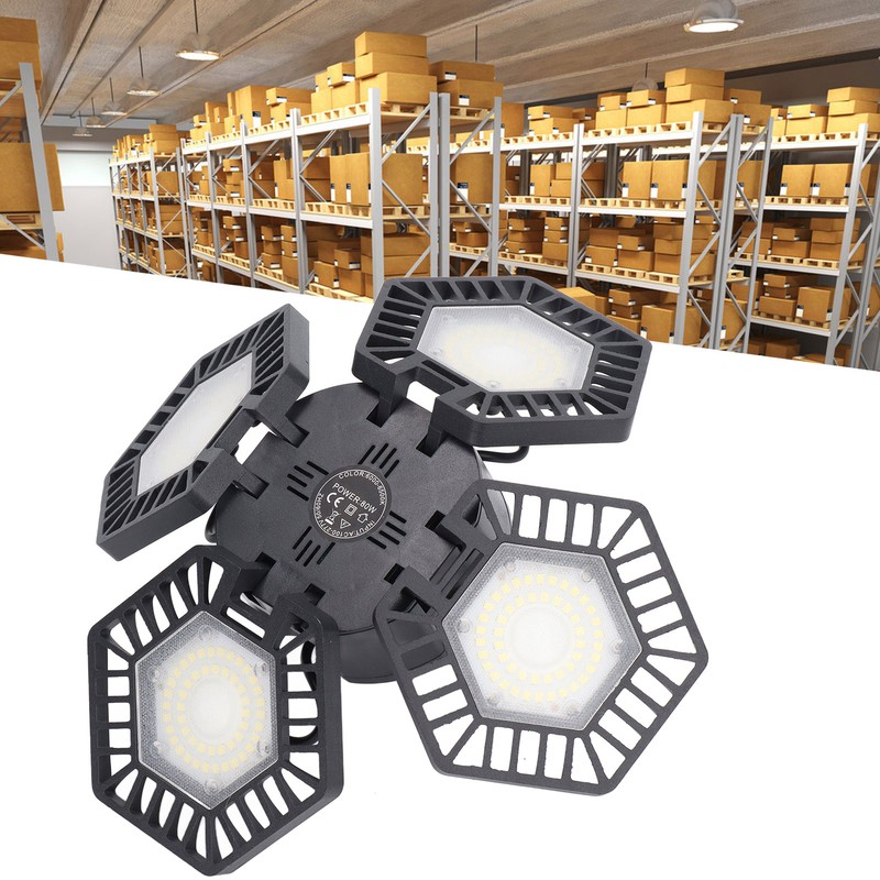 LED Garage Light Cool White 80W 4 Panel 90 Degree